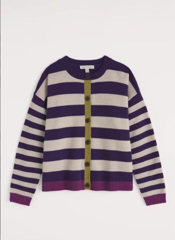 Pinwell Cardigan Bright Shape Dark Violet Mix