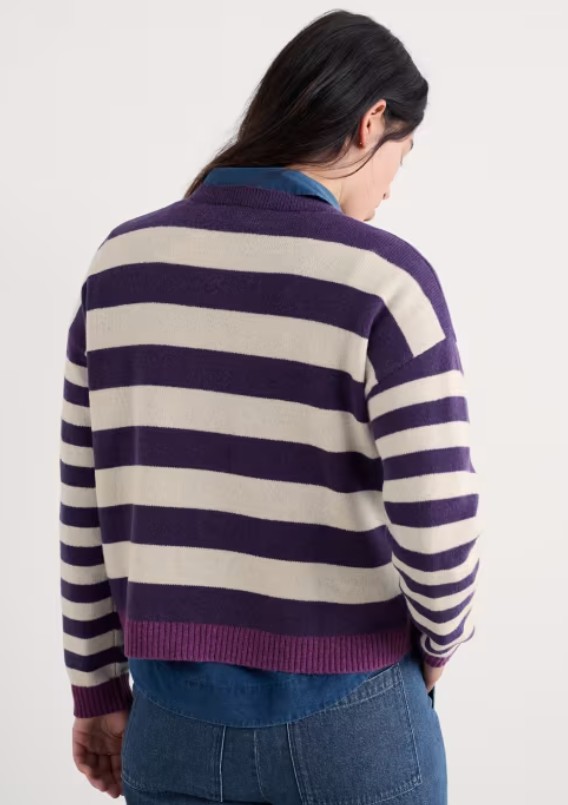 Pinwell Cardigan Bright Shape Dark Violet Mix