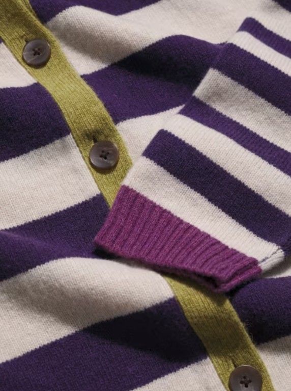 Pinwell Cardigan Bright Shape Dark Violet Mix