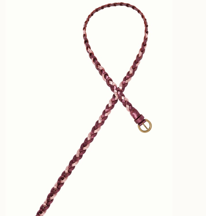 Shiny 2 Tone Belt Bordeaux Red