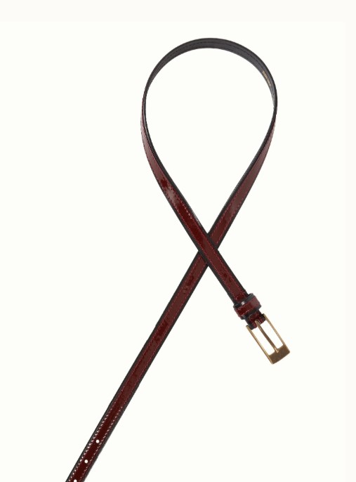 2-Tone Patent Belt Cabernet Red