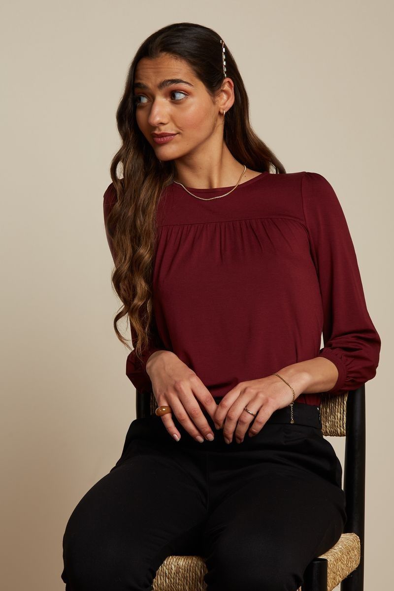 Luella Top Ecovere Light Truffle Red