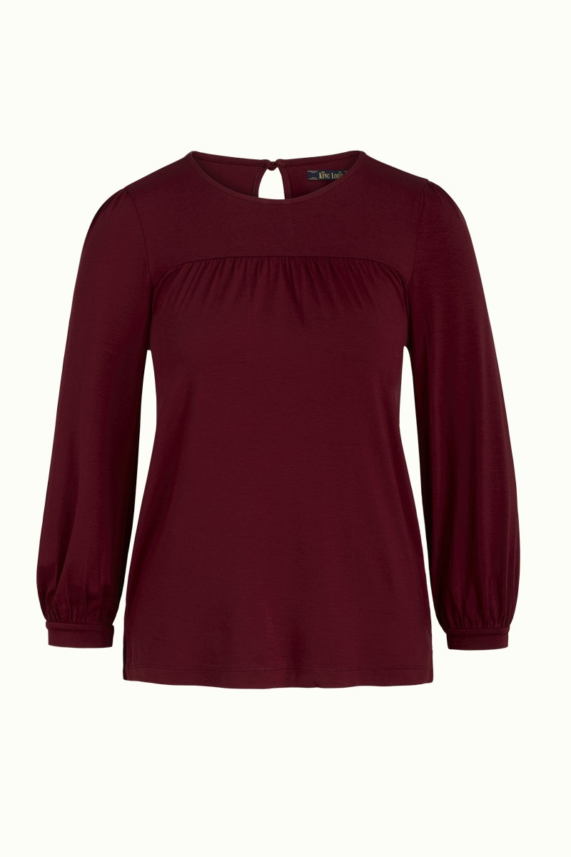 Luella Top Ecovere Light Truffle Red