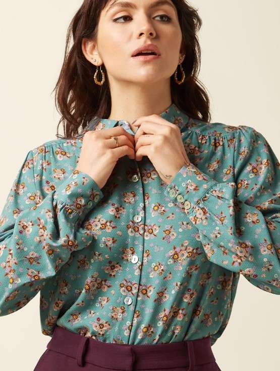 Carina Blouse Revel Silver Green