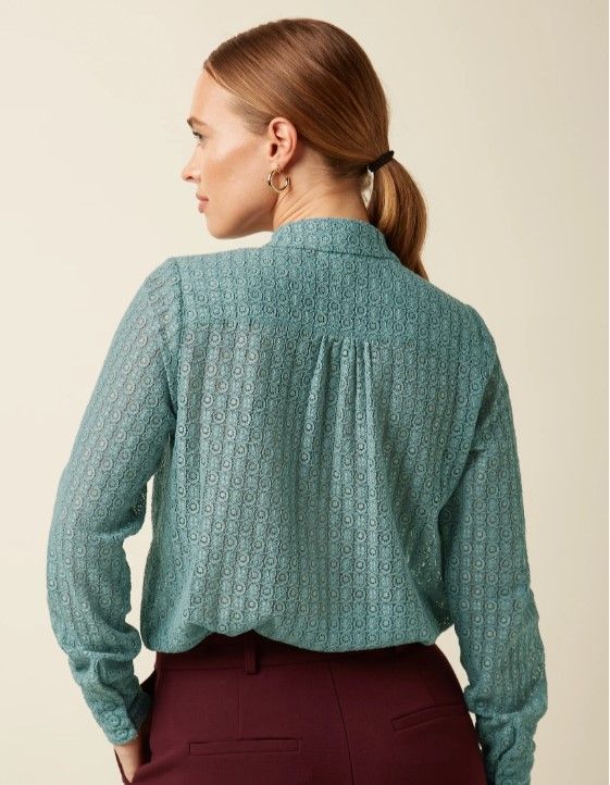 Elia Blouse Branco Lace Silver Green