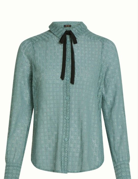 Elia Blouse Branco Lace Silver Green