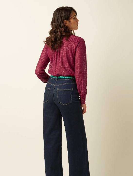 Elia Blouse Branco Lace Beaujolais Red
