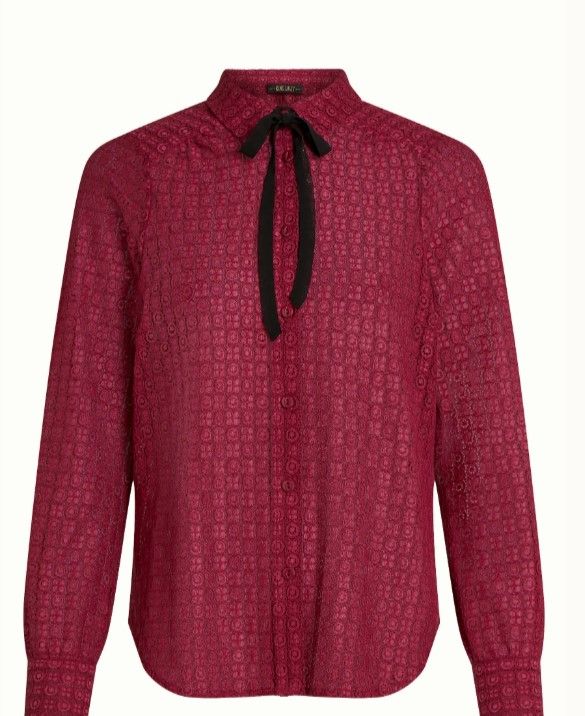 Elia Blouse Branco Lace Beaujolais Red