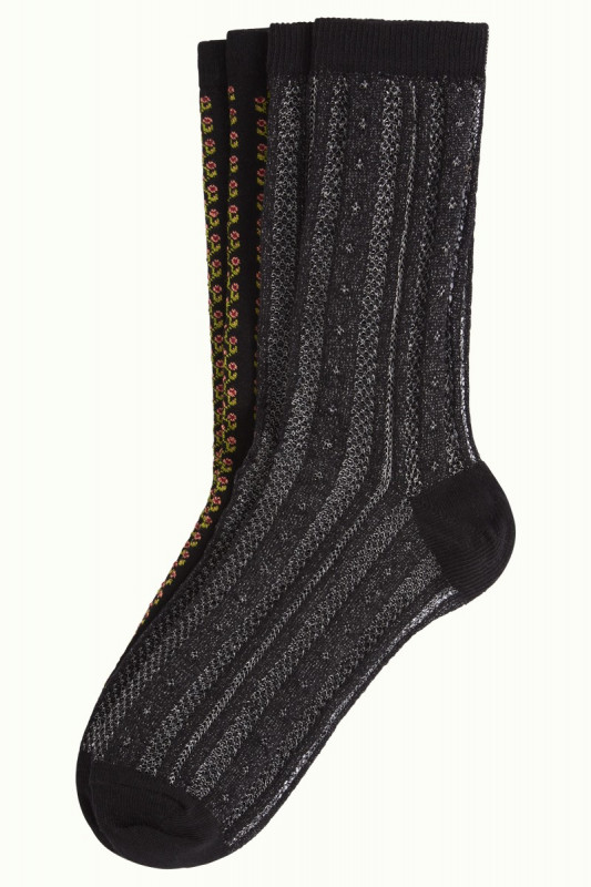 Socks 2 Pack Emmerald Black