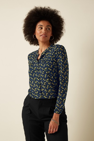 Lisa Blouse Juniper Mesh Black