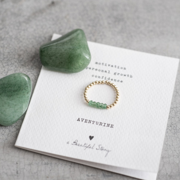 Beauty Aventurine Gold Ring