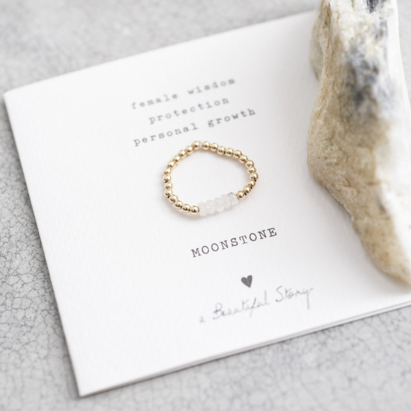 Beauty Moonstone Gold Ring