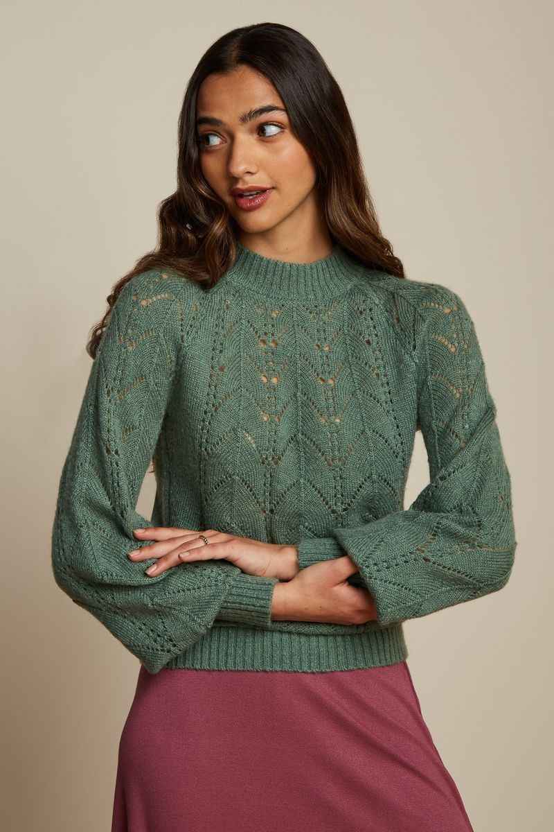 Joanie raglan Top Farfalle Fir Green
