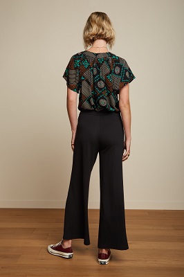 Border Palazzo Pants Milano Crepe Black