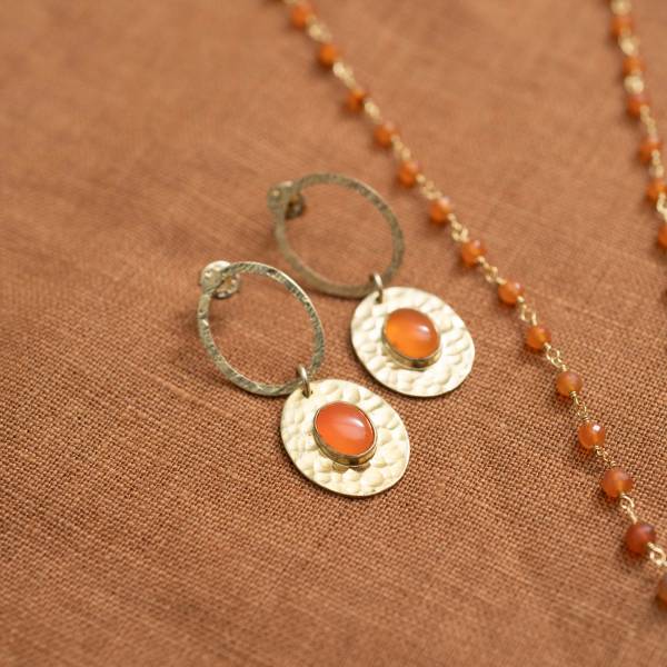 Thankful carnelion Earrings Gold
