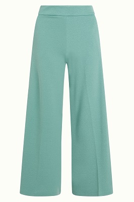 Border Palazzo Pants Milano Crepe Dusty Turkoise