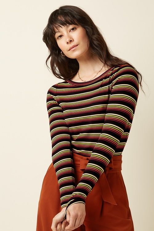 Lili Tee Frostine Stripe Spicy Orange