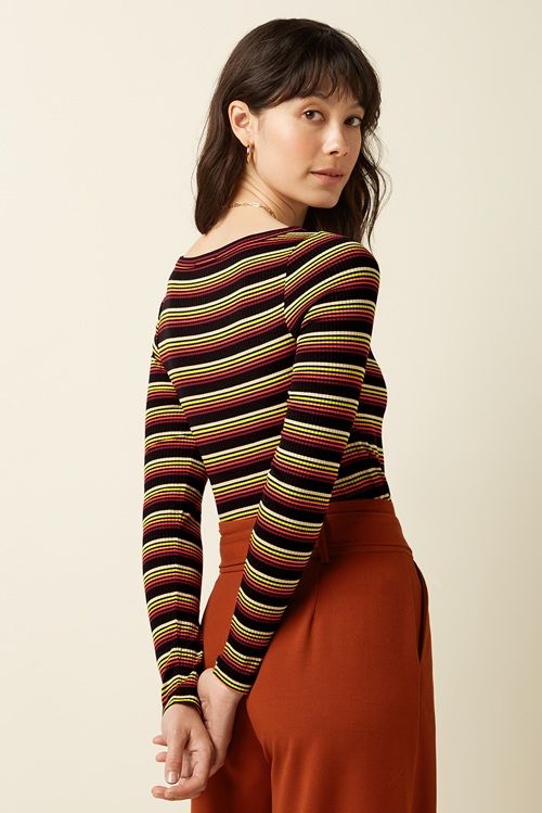 Lili Tee Frostine Stripe Spicy Orange