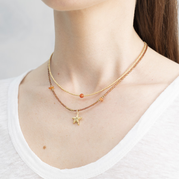 Flora carnelian Necklace Gold