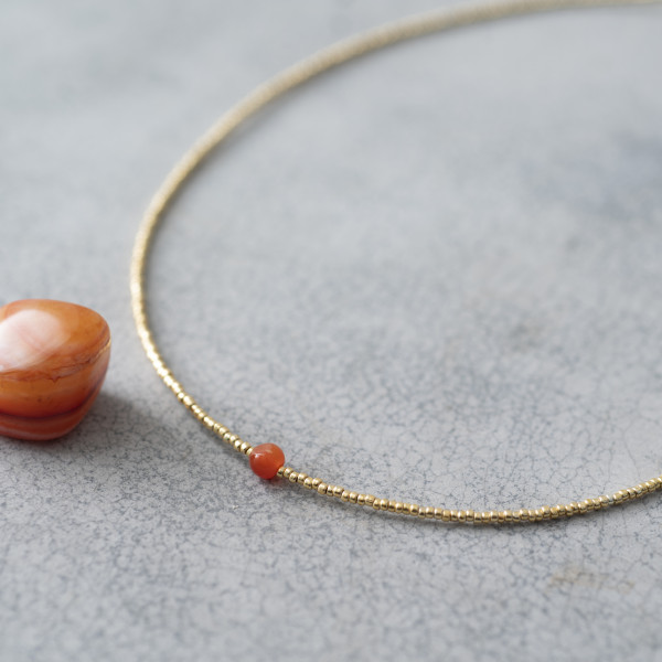 Flora carnelian Necklace Gold