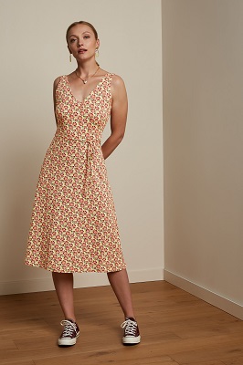 Anna Midi Dress Miniata Flame Orange