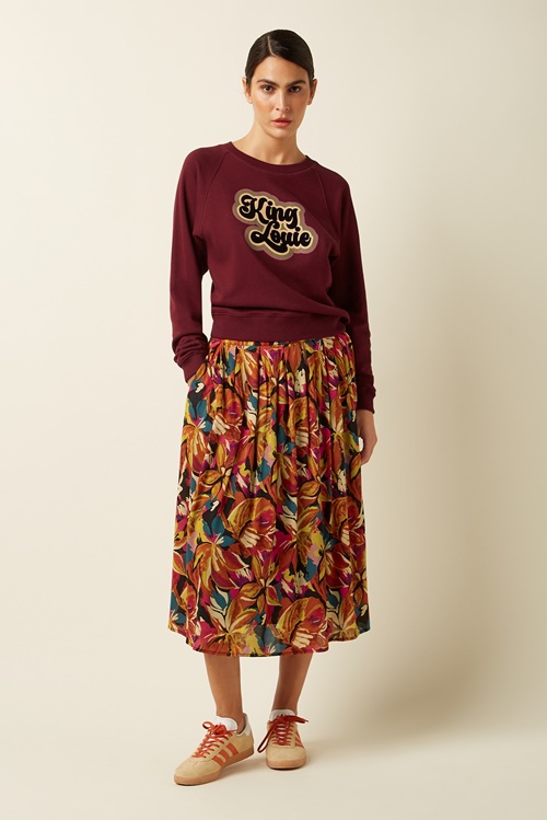 Febe Sweater Peachy Cabernet Red