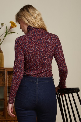 Betsy Rollneck Top Autumn Storm Blue