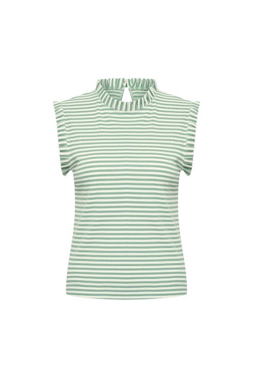 Top Ruffle Two Tone Sea Green