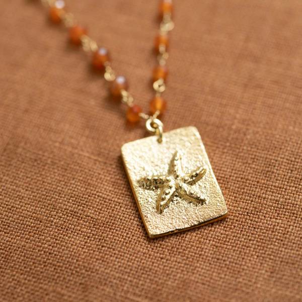 Radiate Carnelian necklace Gold