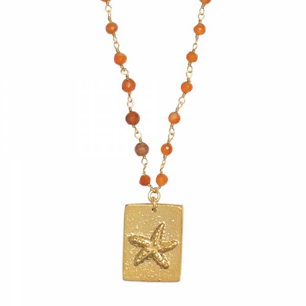 Radiate Carnelian necklace Gold