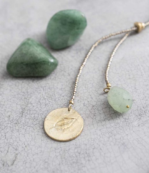 Fairy Aventurine leafgold necklace