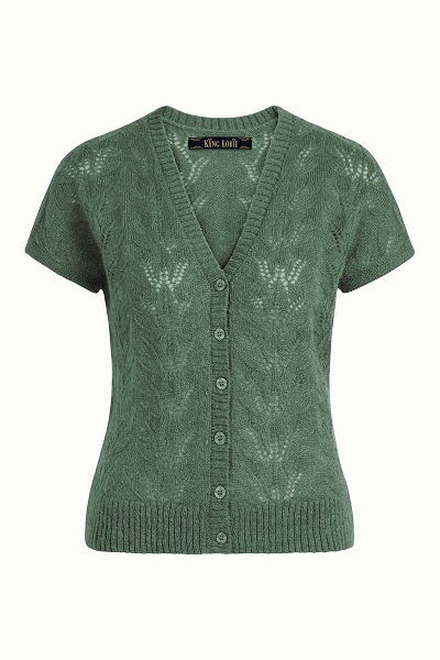 V Button Top Farfalle Fir Green