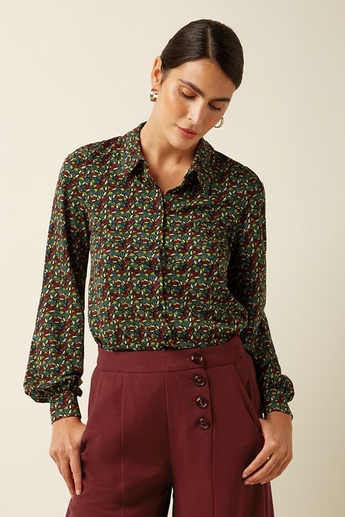 Maisie Blouse Mirth Jersey Rhubarb Red