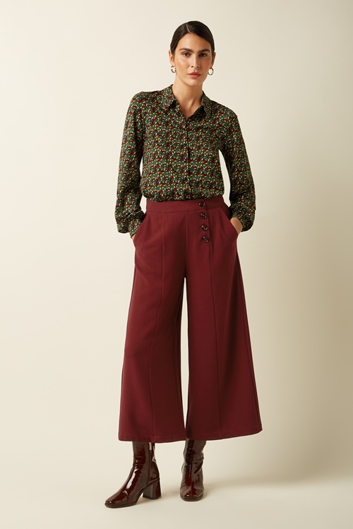 Maisie Blouse Mirth Jersey Rhubarb Red