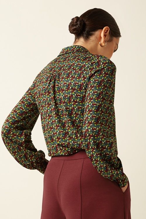 Maisie Blouse Mirth Jersey Rhubarb Red