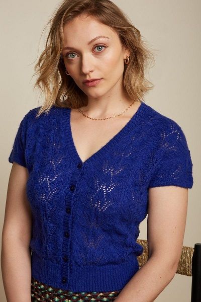 V Button Top Farfalle Midnight