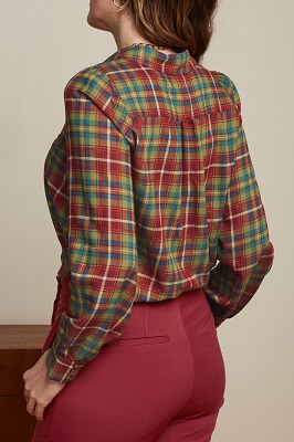 Maisie Blouse Belmont Check Woodbine Green