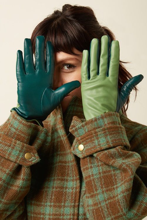 Leather Gloves Pine Green