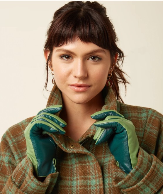 Leather Gloves Pine Green
