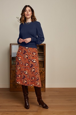 Juno Midi Skirt Cecillia Spicy Brown