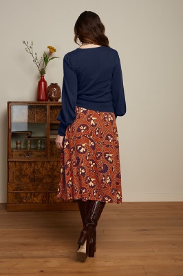 Juno Midi Skirt Cecillia Spicy Brown