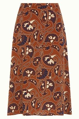 Juno Midi Skirt Cecillia Spicy Brown