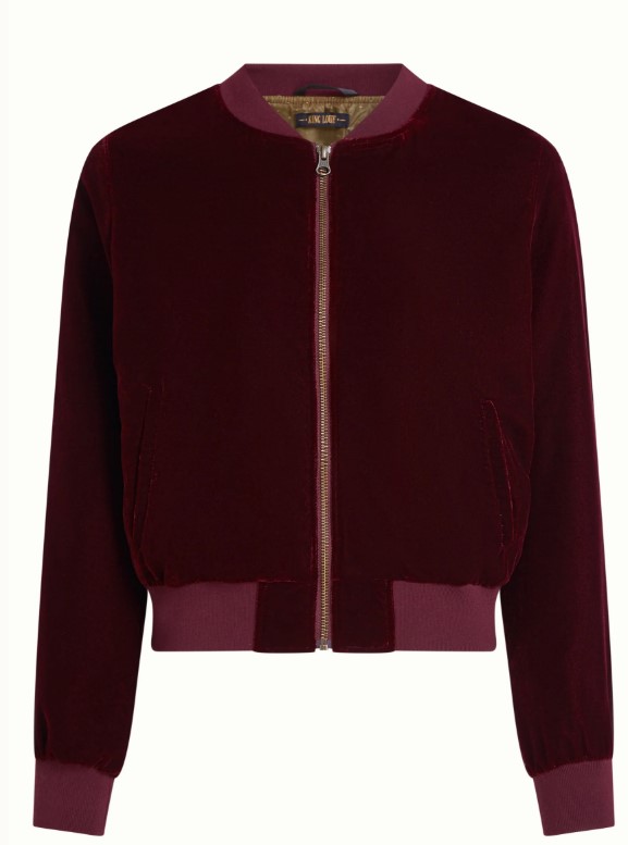 Bessie Jacket Gamine Velvet Bordeaux Red