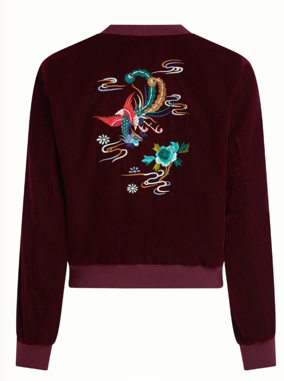 Bessie Jacket Gamine Velvet Bordeaux Red