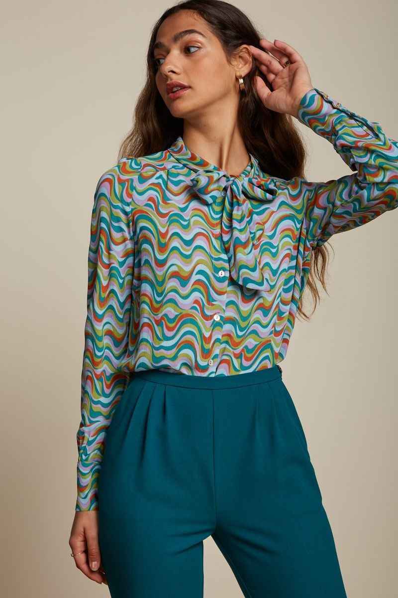 Delia Blouse Funkadelic Bayberry Green