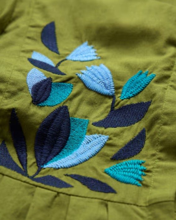 Thornapple Embroidered Shirt Dark Citron