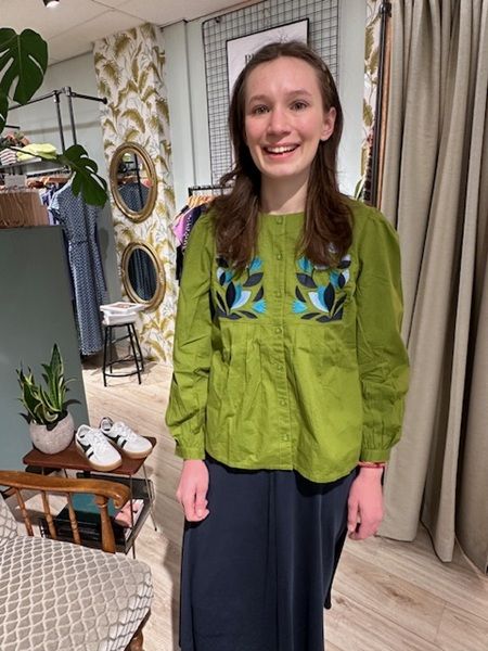 Thornapple Embroidered Shirt Dark Citron