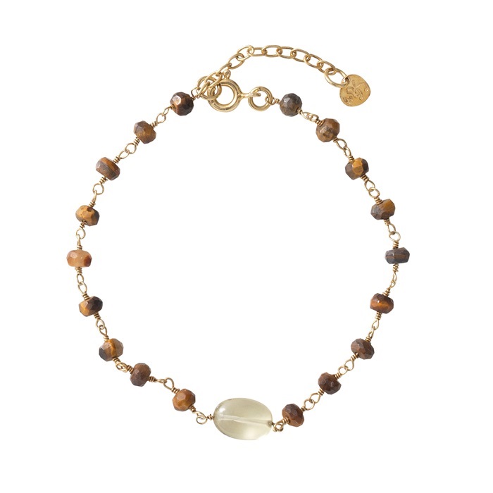 Universe Tiger Eye Citrine Gold Bracelet