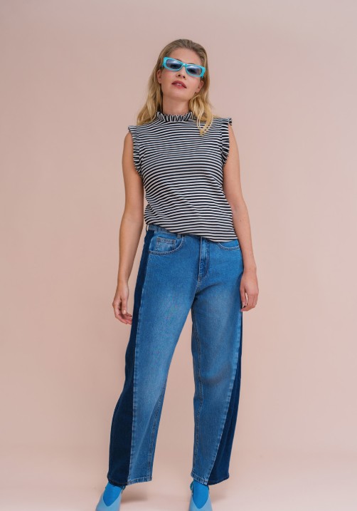 Balloon Leg Blue Denim