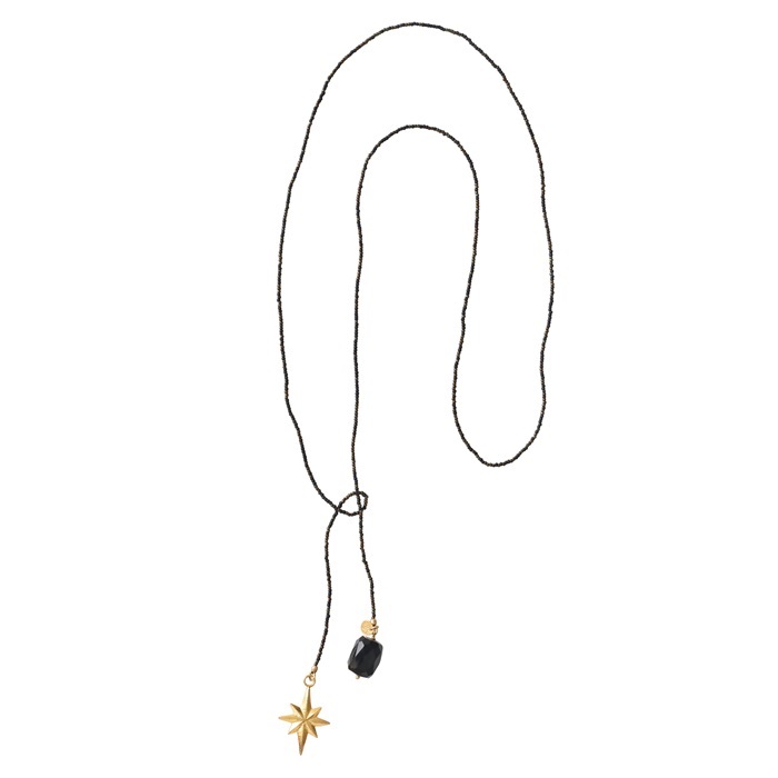 Nova Black Onyx Gold Necklace